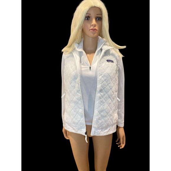 PATAGONIA Women's S Los Gatos Reversible Hooded Fleece Vest White - Picture 10 of 17